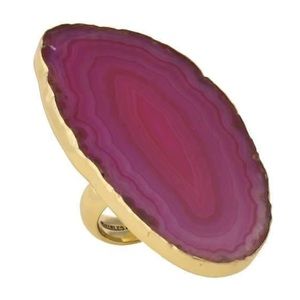 Charles Alberta-ALCHEMIA PINK AGATE SLICE RING
